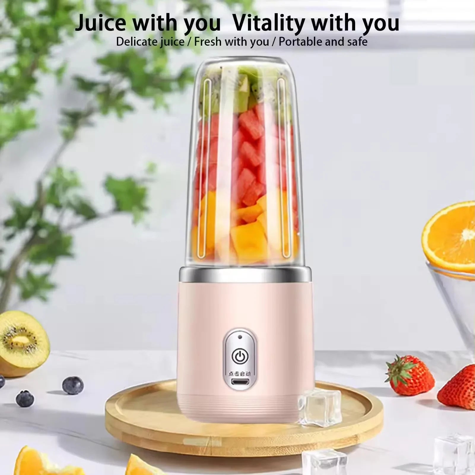 VoltMix Portable Mini Juicer — USB Rechargeable Personal Blender (350–500 ml, 25 W)
